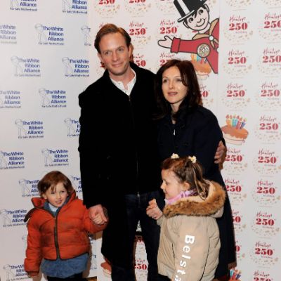 Photo of Rupert Penry-Jones and his wife, Dervla Kirwan, along with his children.